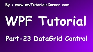 Creating DataGrid Control in WPF