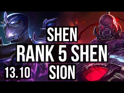 SHEN vs SION (TOP) | Rank 5 Shen, 10/4/22 | TR Challenger | 13.10