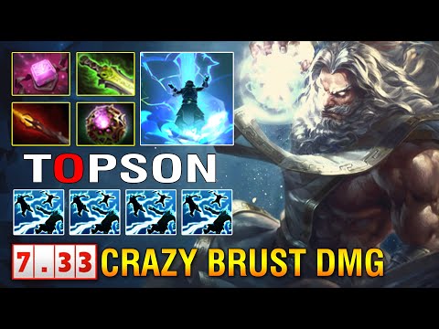 Topson [Zeus] Midlane Build Insane Brust Magic Damage - New Meta Pro MMR Dota2 7.33