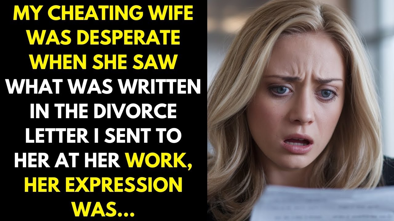 My cheating wife went into despair when she saw what was written in the letter I sent her at work..