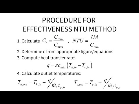 Heat Transfer L33 p2 - Procedures using Effectiveness-NTU Method