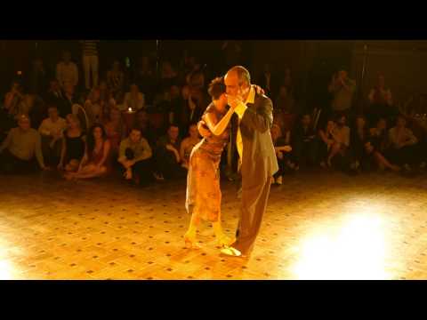  Horacio Godoy  and  Magdalena Gutierrez  are  dancing  to  the  tango  "  La muchachada del centro  "  by  Francisco Canaro  at  Brussels Tango Festival  in  2014