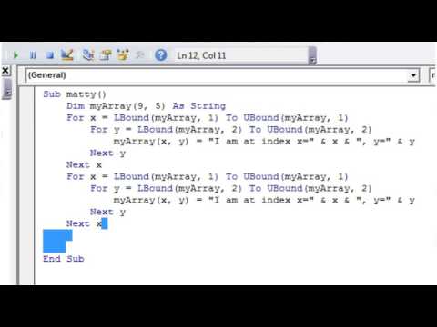 Excel 2010 VBA Tutorial 24   looping through a multi dimensional array