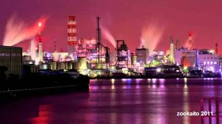 preview picture of video 'Night scene Kawasaki  (HD) 工場夜景　川崎浮島'