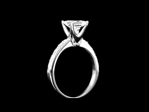 1.50 CTW SI1 G PRINCESS CUT DIAMOND SOLITAIRE ENGAGEMENT RING 14K WHITE GOLD