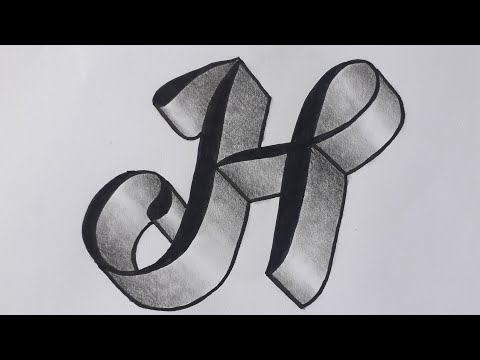 3d Drawing Letter H on Paper / How To Write Easy Art For Beginners With Marker And Pencil