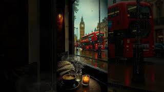 Rainy London Café Window Ambience 4K
