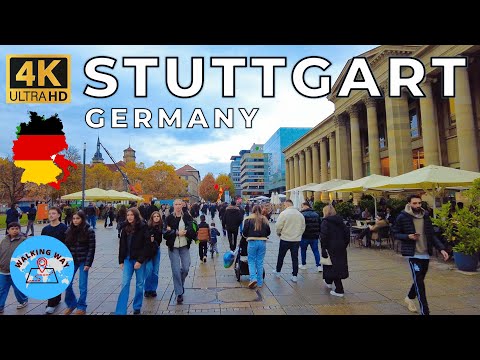Stuttgart, Germany Walking Tour - Halloween vibes - 4K 60fps