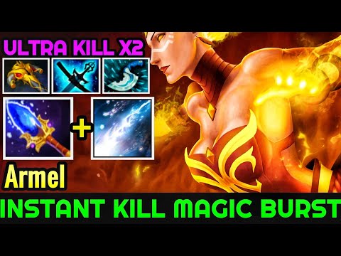 Armel [Lina] Instant Kill Magic Burst Scepter Mid WTF Plays 7.22 Dota 2