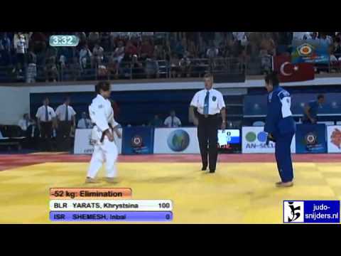 Judo 2012 European Championships Cadets Bar: Yarats (BLR) - Shemesh (ISR) [-52kg]