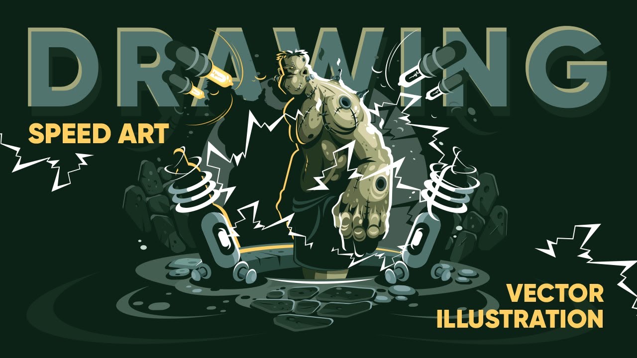 Similar to Frankenstein character - Speed Art Drawing vector illustration