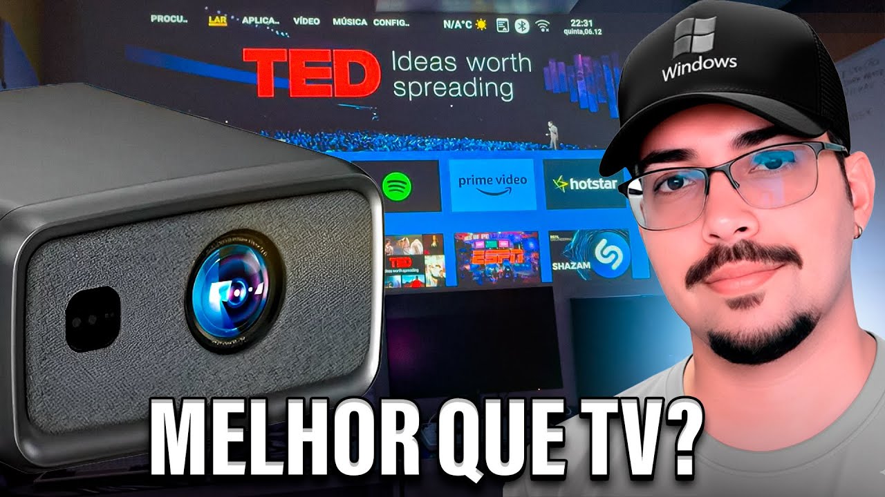 NUNCA VI ISSO! 🤯 3GB RAM e 128GB em um Projetor? (Desembalando o Cubelite Max)