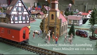 preview picture of video 'Eisenbahnen, Modellbau- Ausstellung in der Weserberglandhalle Hann. Münden Nov.2014 von tubehorst1'
