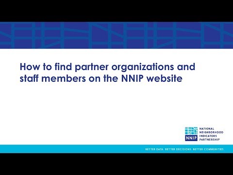 NNIP Website: How to find partner organizations and staff members
