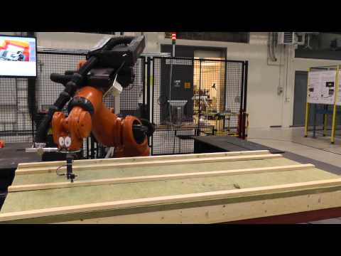 Safe collaboration scenario HRI based on safety zones in a shared work environment.