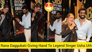Rana Daggubati Giving Hand To  Legend Singer Usha Uthup Ji  To Come Down From Stage 🥺🤗🤗