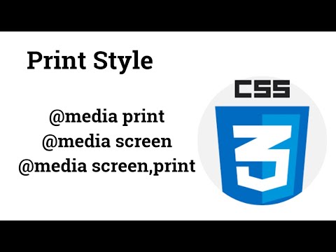 39 css print style | print style in css  | @media print css example | @media screen css | CSS Course