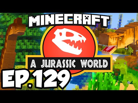 Jurassic World: Minecraft Modded Survival Ep.129 - TAMING 2 T-REX DINOSAURS!!! (Dinosaurs Modpack)