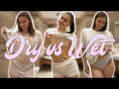 🚿 [4K] Dry vs Wet | 3 in 1 | See through Try on Haul | Transparent Clothes