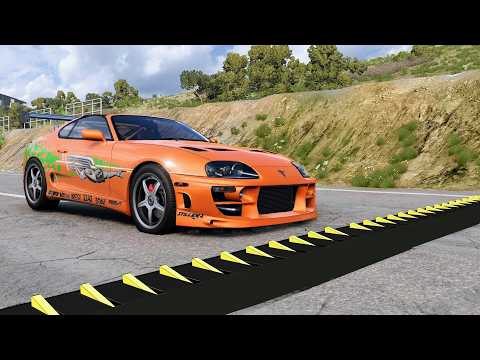 Massive Spike Strip Pileup Car Crashes #139 – BeamNG Drive | CrashBoomPunk