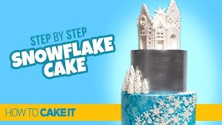 How To Make a Winter Snowflake Cake by Cassie Garner | How to Cake It Step by Step