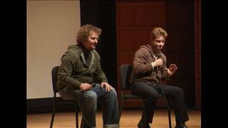 Ши Уигхэм и Горан Дукич на встрече со зрителями фильма "Самоубийцы: История любви" в университете Эдинборо