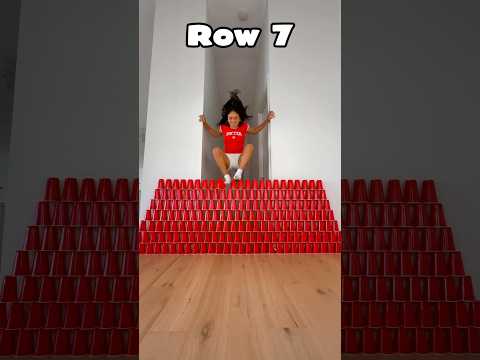 HOW MANY ROWS OF CUPS CAN WE JUMP OVER? 😅 - #shorts #usa