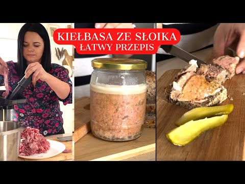 KIEŁBASA W SŁOIKU Z GALARETKĄ ŁATWY PRZEPIS. ZAPASY NA CIĘŻKIE CZASY LUB NA ZIMĘ. DOMOWA KONSERWA