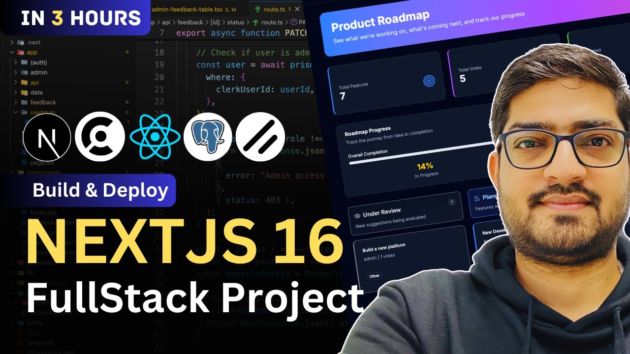 Build & Deploy Next.js 16 FullStack Project with Admin Dashboard | Clerk Auth, Prisma, Postgres