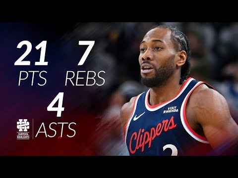 Kawhi Leonard 21 pts 7 rebs 4 asts vs Jazz 25/26 season