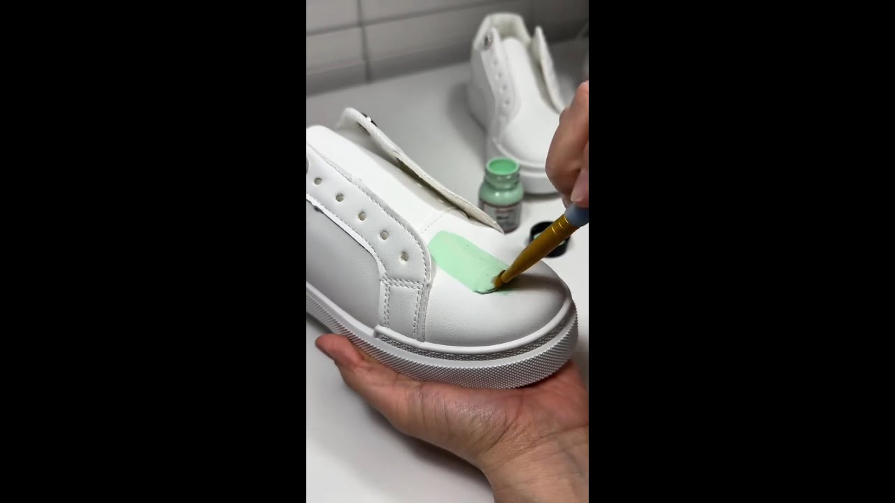 Painting custom shoes using Angelus paints!