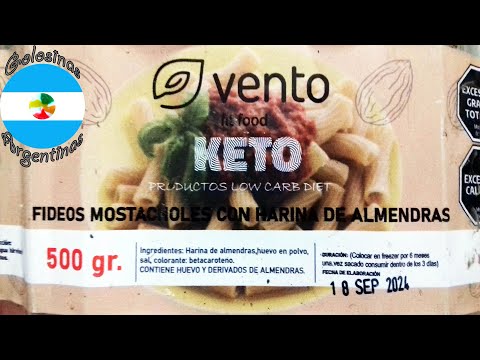 Vento Fit Food Fideos Mostacholes con Harina de Almendras - Keto - Low Carb - Pastas Frescas