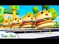Learn Numbers With Four Little Hamburgers Color Song Nursery Rhymes Kids Songs BabyBus