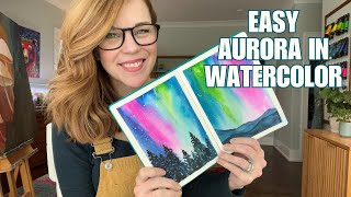 Easy aurora in watercolor