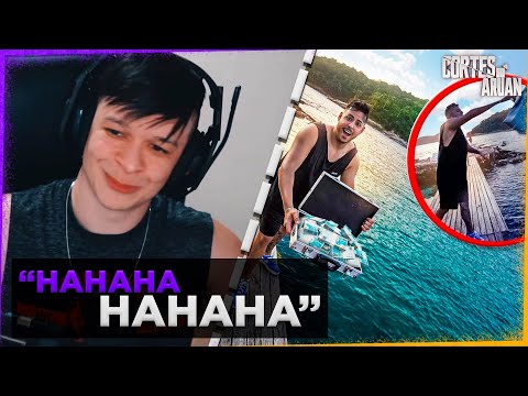 ARUAN REAGE A JOGUEI A MALETA DO MEU AMIGO CHEIA DE DINHEIRO NO MAR (RENATO GARCIA) -Cortes do Aruan
