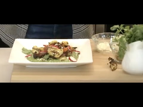 Crispy Smashed Sweet Potatoes with Pepita Pesto in the Wolf Convection Steam Oven