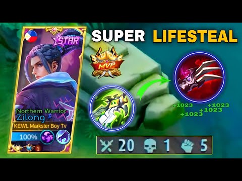 SUPER LIFESTEAL ZILONG UNLI HACK DAMAGE ITEM | ZILONG BEST BUILD 2022 | MLBB