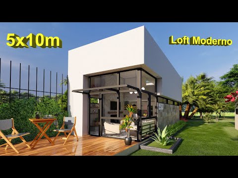 House Plan 5x10 Meters - Modern Loft