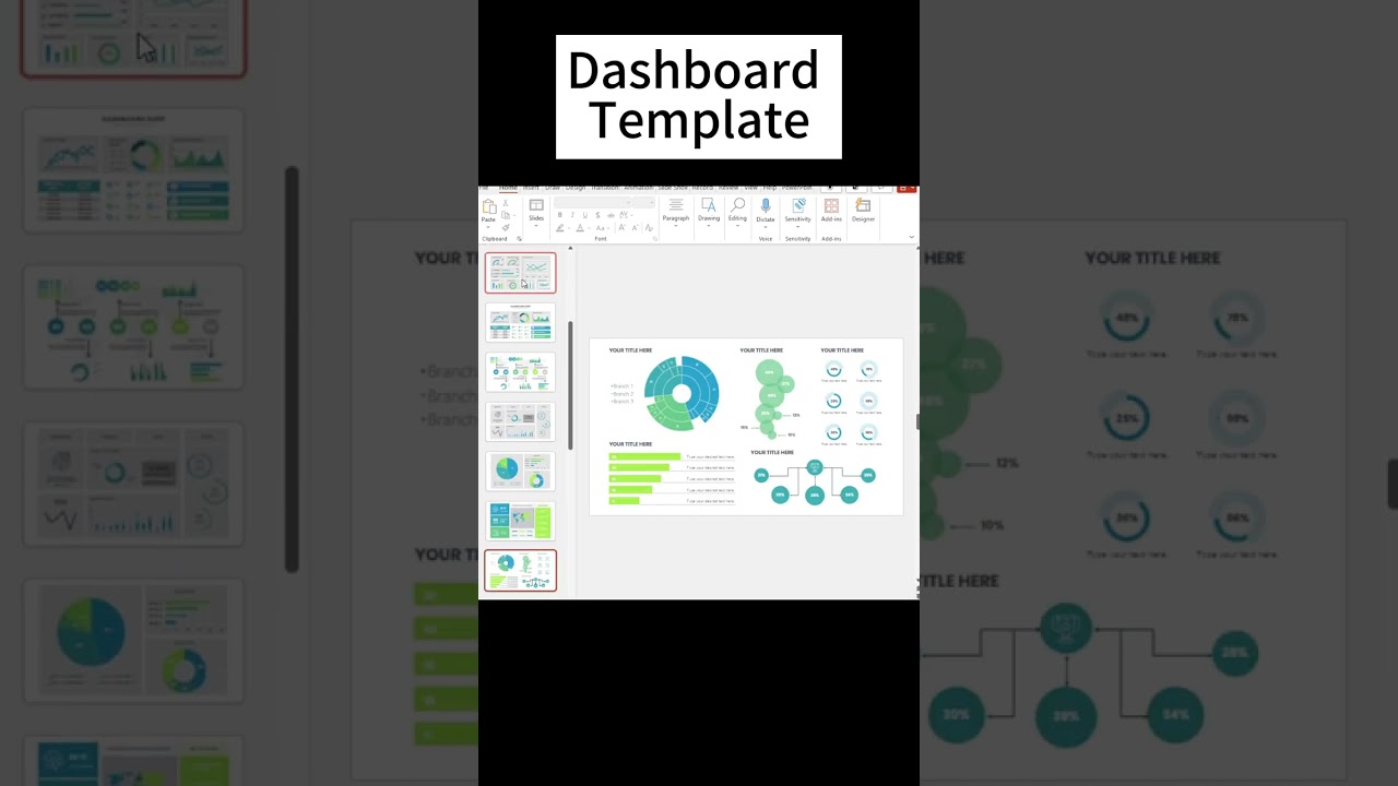 Powerpoint - dashboard  template #office #productivity