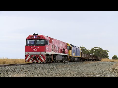 3PM4  Pacific National Steel Train With NR74 "The Ghan" (8/3/2019) - PoathTV Australian Railways
