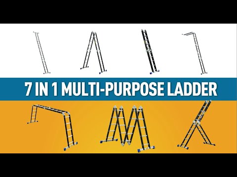 Ladder 7 In 1 Multi-Purpose Extension Ladders Aluminium Step Ladder 530lbs