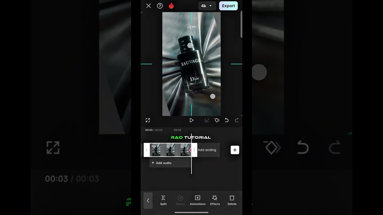 Product cinematography #shorts #tutorial #capcut #edit #reels #raotutorial