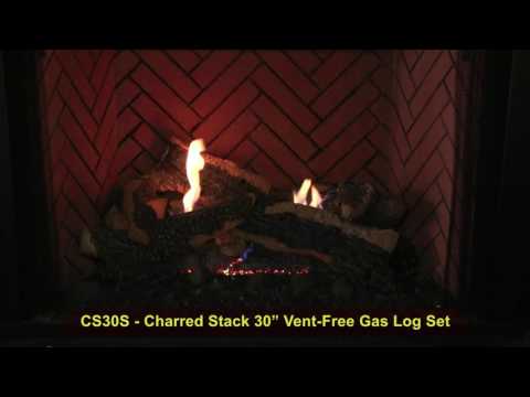 Golden Blount Grand Charred Vent Free Gas Log Set