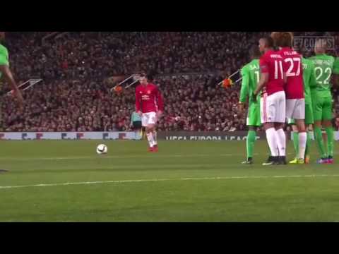 Zlatan Ibrahimovic Free Kick Goal! (Manchester United 1-0 St Etienne)
