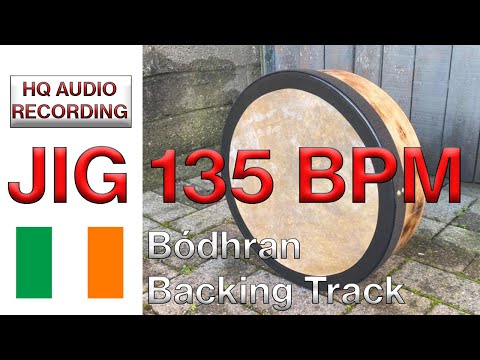 Bodhran Backing Track - Jig 135 BPM - Irish Traditional Music Drum Track