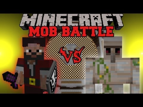 Iron Golem Vs. Pirate Captain - Minecraft Mob Battles