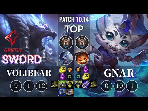 GRF Sword Volibear vs Gnar Top - KR Patch 10.14