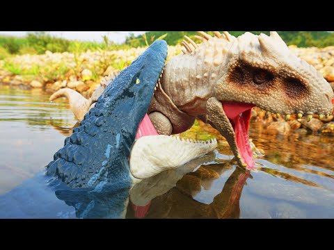 MOSASAURUS Vs ALL DINOS | JURASSIC WORLD CAMP CRETACEOUS 4 & DOMINION 3 | BOBOTV