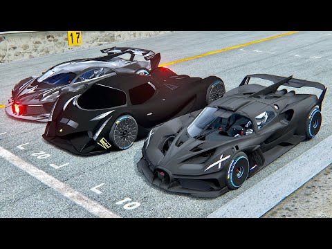 Bugatti Bolide Carbon Edition vs Devel Sixteen Black Edition vs Bugatti Black Devil VGT - Drag Race