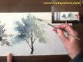 Watercolour demo - Aquarelle "How to paint trees ...